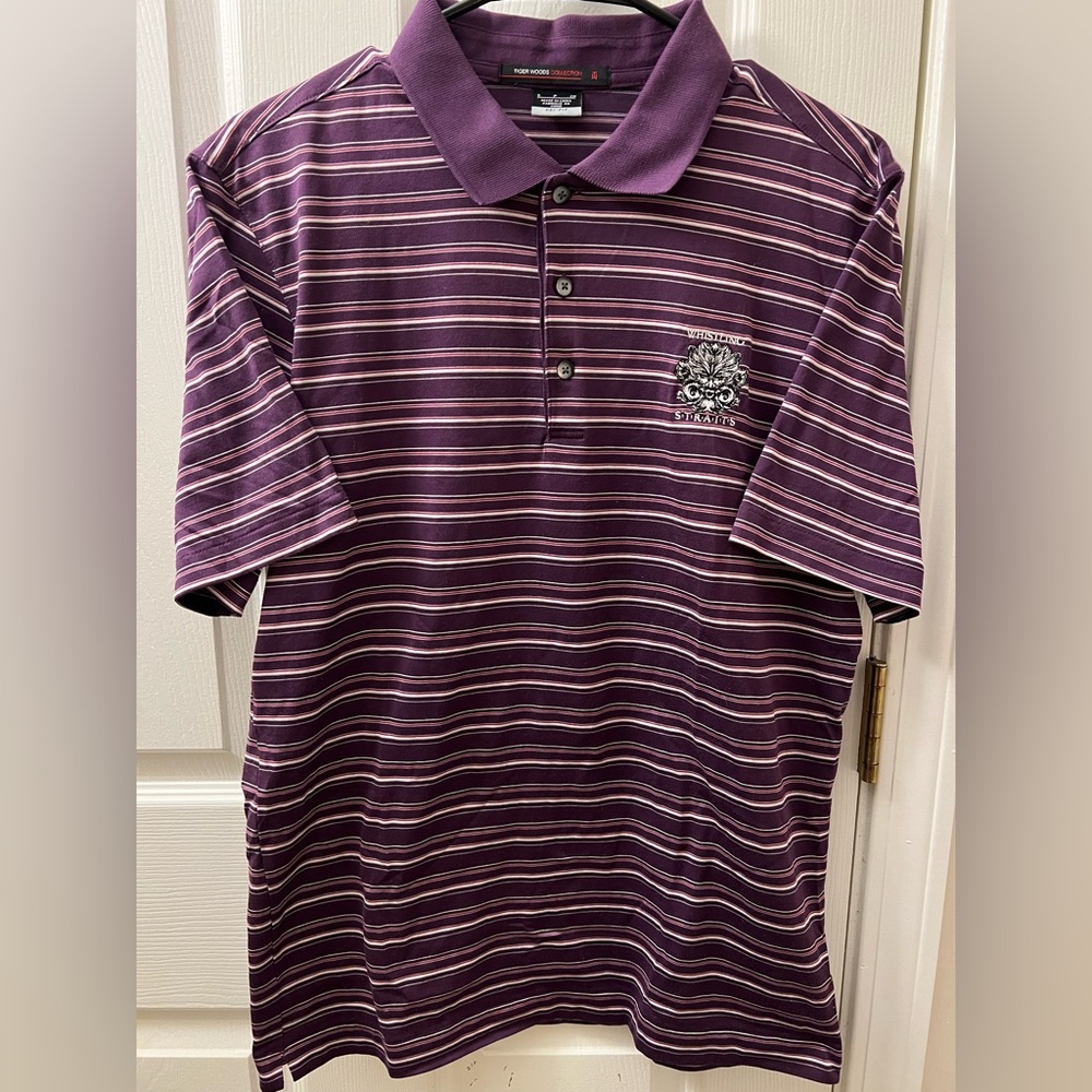 5/$25 Nike Tiger Woods Collection Dri Fit Purple Whistling Straits Polo Size S